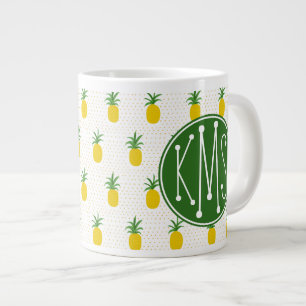 Tasse Géante Ananas tropical d'or Monogramme