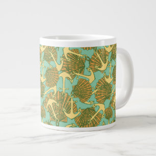 Tasse Géante Ancre Et Coques En Motif De Style Vintage