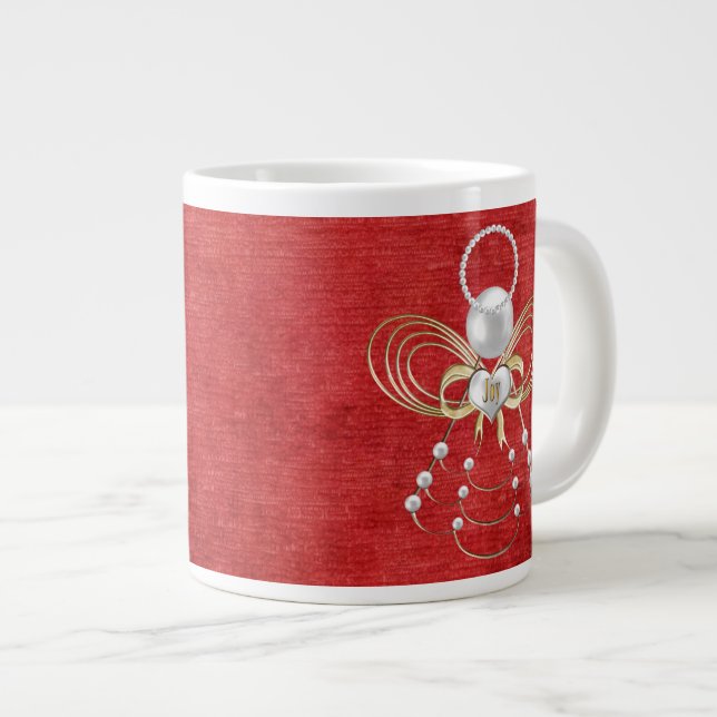 Tasse Géante Ange de Noël de joie - rouge (Devant droit)