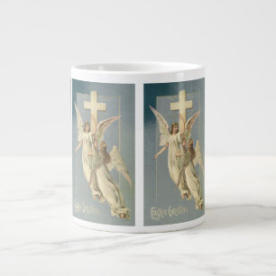 Tasse Géante Anges victoriens avec une croix, Pâques vintage