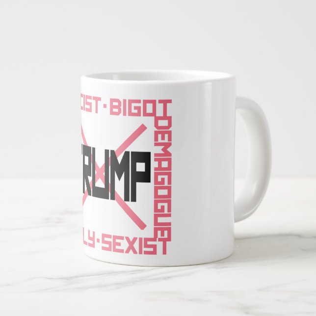 Tasse Géante Anti-Trump Rose (Devant droit)