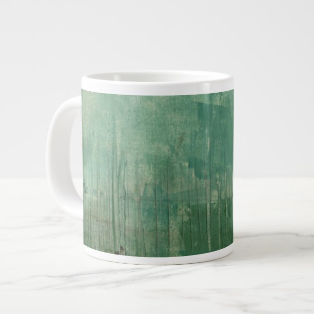 Tasse Géante Aquarelle verte contemporaine (Devant gauche)