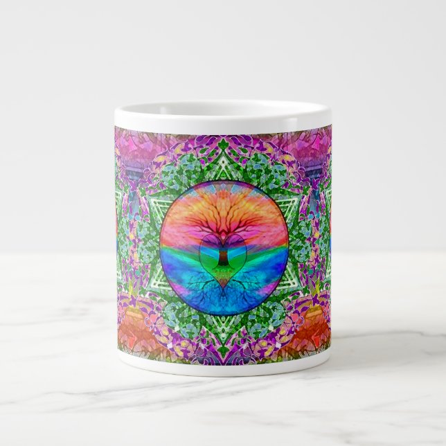 Tasse Géante Arbre de la vie apaisant dans des couleurs (Devant)