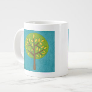 Tasse Géante Arbre vert avec Feuilles jaunes par Chariklia Zarr