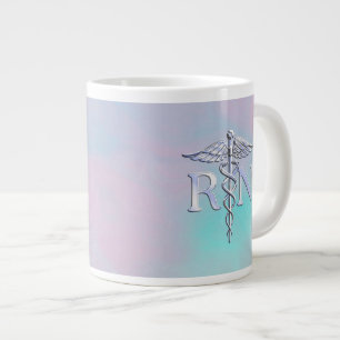 Tasse Géante Argent comme RN Caduceus Médicale Mère Pearl