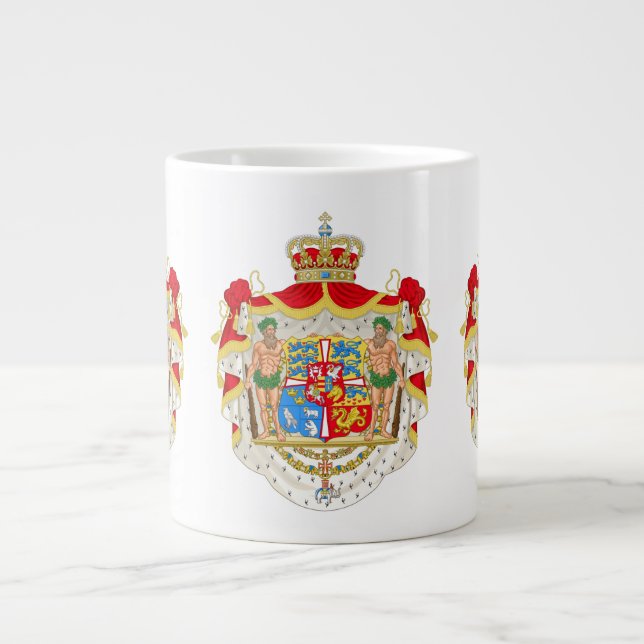 Tasse Géante Armoiries royales vintages du Danemark (Devant)