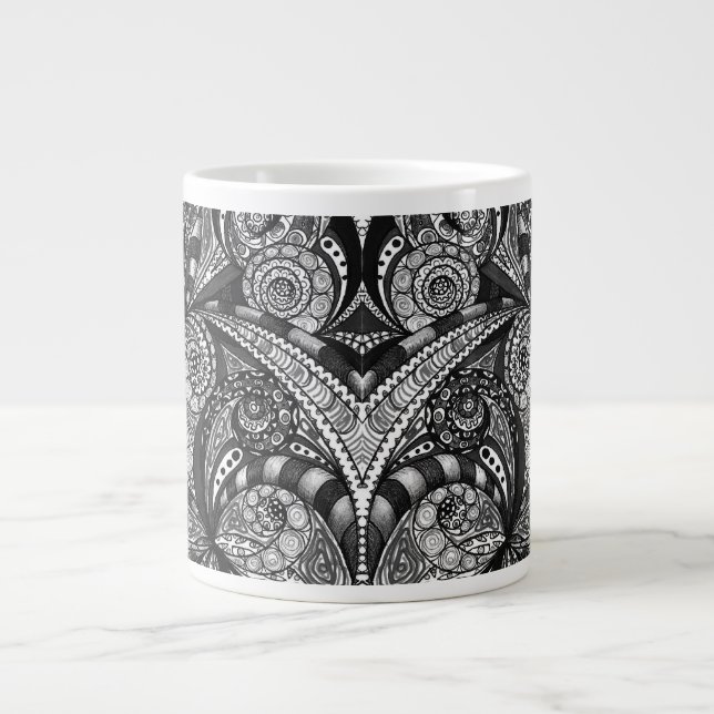 Tasse Géante arrière - plan abstrait de la flore de la boue (Devant)
