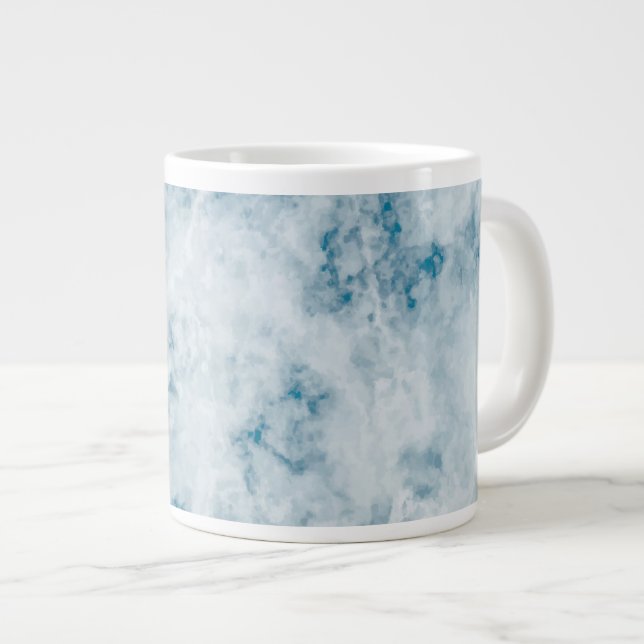 Tasse Géante Arrière - plan bleu de marbre de texture (Devant droit)