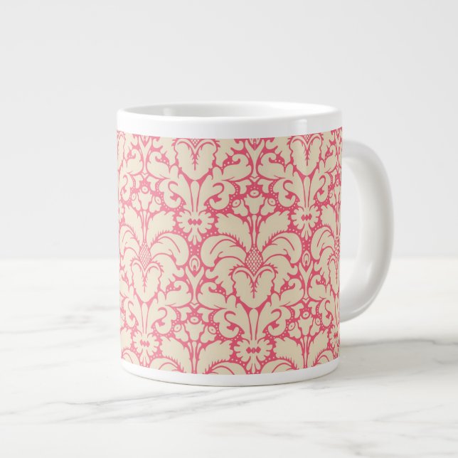 Tasse Géante arrière - plan damassé de style baroque 2 (Devant droit)