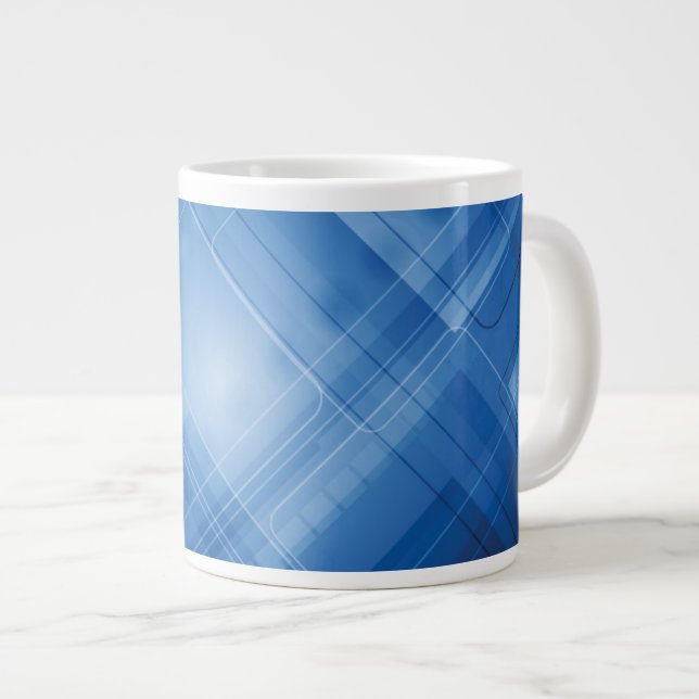 Tasse Géante Arrière - plan de pointe bleu-foncé (Devant droit)