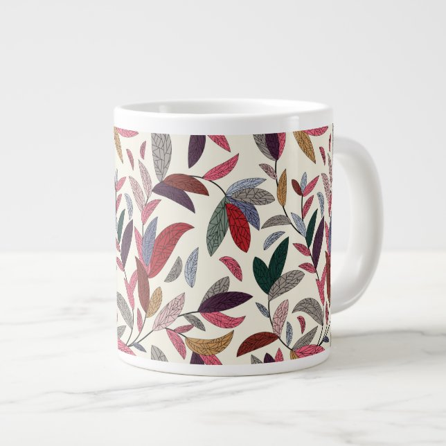 Tasse Géante arrière - plan floral (Devant droit)