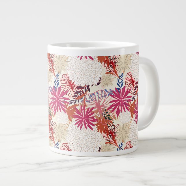 Tasse Géante arrière - plan floral 3 (Devant droit)
