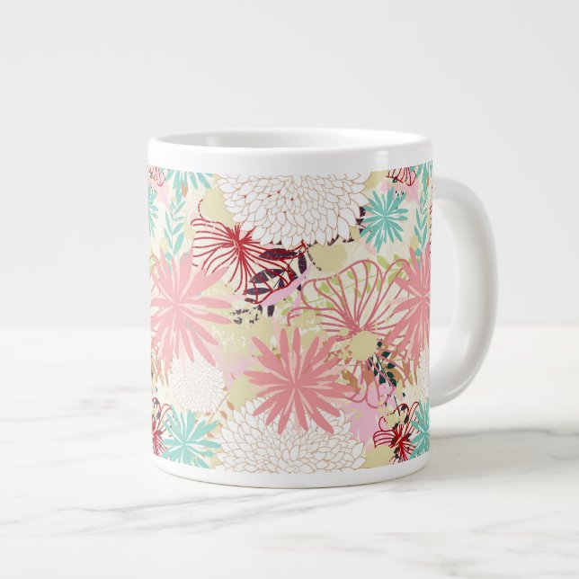 Tasse Géante arrière - plan floral 4 (Devant droit)