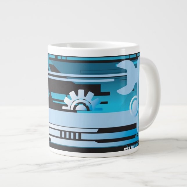 Tasse Géante Arrière - plan tramé technique 3 (Devant droit)