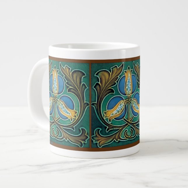 Tasse Géante Art Majolique Grenade Bleue (Devant gauche)