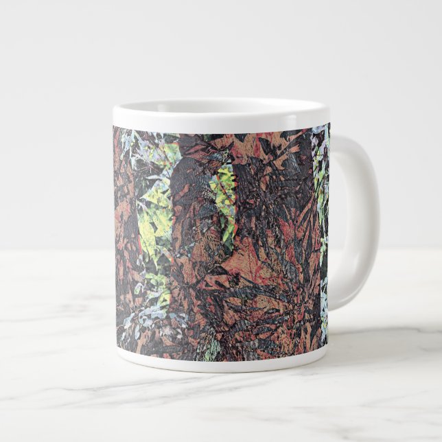 Tasse Géante Art numérique de motif à fleurs florales avec arbr (Devant droit)