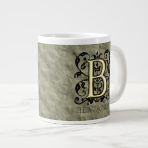 Tasse Géante B - Monogramme vintage de relief