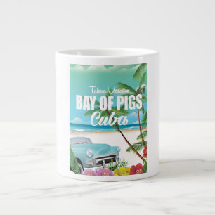 Tasse Géante Baie des Cochons, Cuba affiche de vacances à la pl