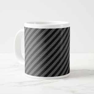 Tasse Géante Bandes diagonales minces en noir et gris