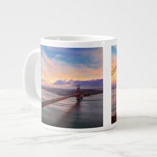 Tasse Géante Beau coucher du soleil d'hiver chez golden gate