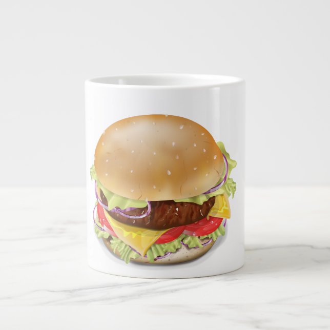 Tasse Géante Beau hamburger ou cheeseburger. (Devant)