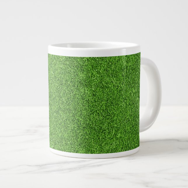 Tasse Géante Belle texture d'herbe verte de terrain de golf (Devant droit)