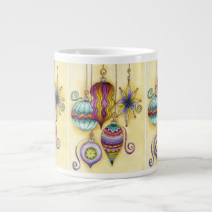 Tasse Géante Belles décorations de Noël en verre coloré