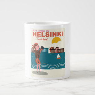 Tasse Géante Bienvenue à Helsinki Finlande affiche de voyage vi