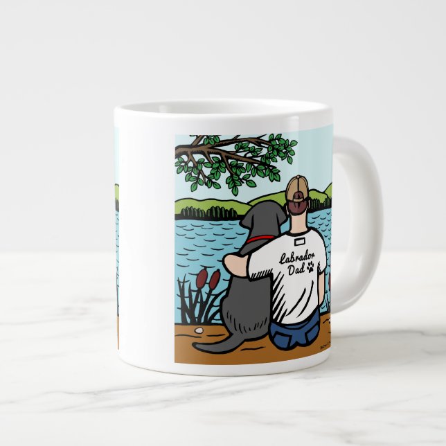 Tasse Géante Black Labrador et la vue de Papa Lake (Devant droit)