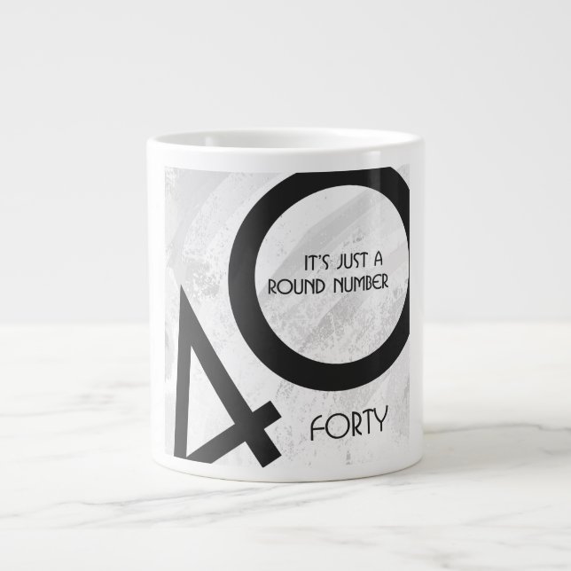 Tasse Géante Blanc 40 décades Anniversaire (Devant)