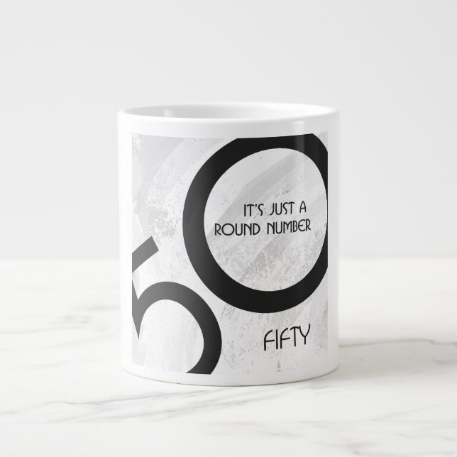 Tasse Géante Blanc 50 Décennie Anniversaire (Devant)