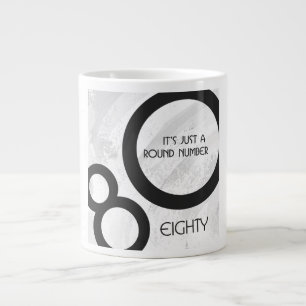 Tasse Géante Blanc 80 Décennie Anniversaire