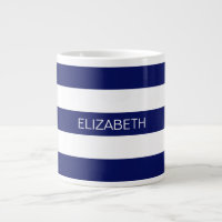 Bleu blanc Horiz Preppy Stripe #3 Monogramme