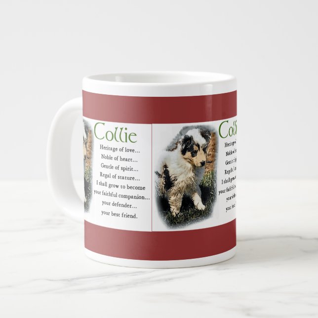 Tasse Géante Blue Merle rough Collie Puppy (Devant gauche)