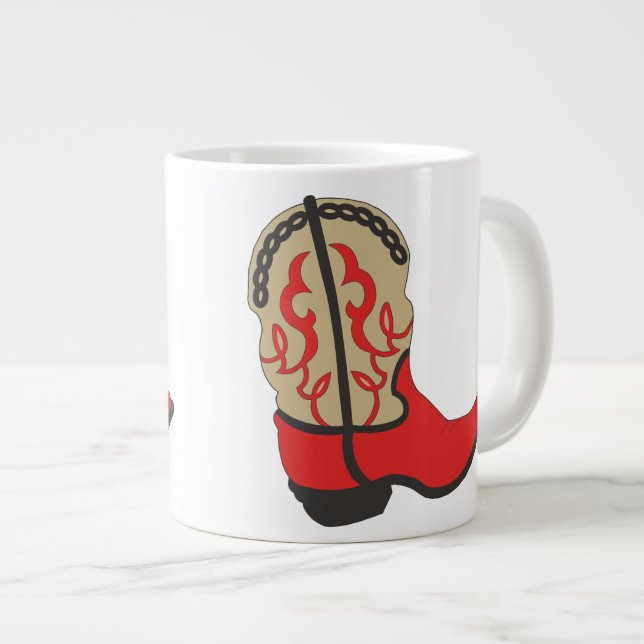 Tasse Géante Boot Cowboy en rouge (Devant droit)