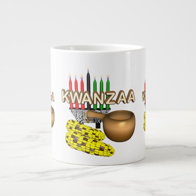 Tasse Géante Bougies de Kwanzaa - (Devant)