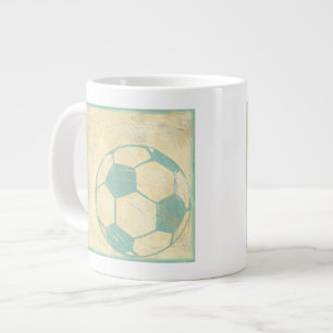Tasse Géante Boule de soccer bleu Pastel par Chariklia Zarris