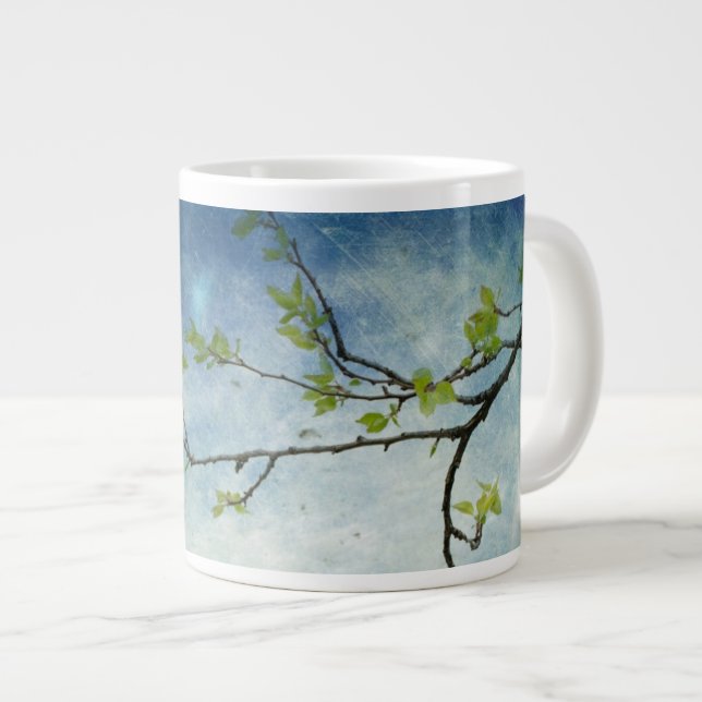 Tasse Géante Branche de l'arbre sur le ciel texturé (Devant droit)