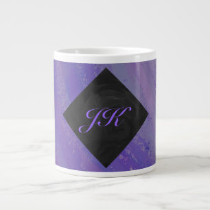 Tasse Géante Broyeur de bleuets et monogramme noir