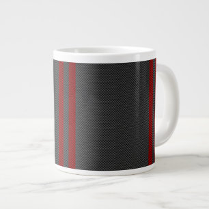 Tasse Géante Burgundy Red Carbon Fibres Stripes