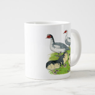 Tasse Géante Canards Famille de Barbu Musqué bleu pie