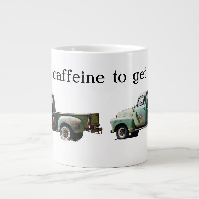 Tasse Géante Carburant de caféine Vintage Green Truck (Devant)