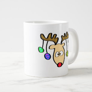 Tasse Géante Caricature de Noël mignonne Rouge Nez Reindeer