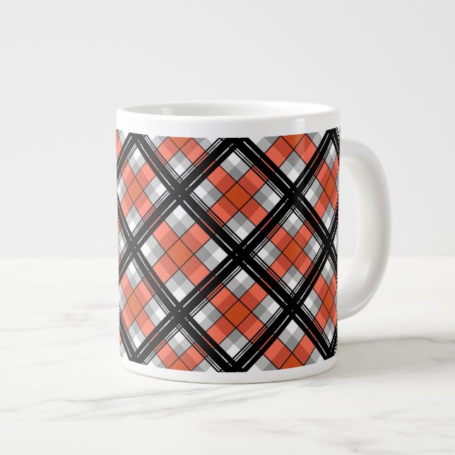 Tasse Géante Carreaux noir et orange (Devant droit)