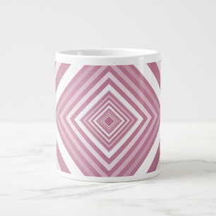 Tasse Géante Carrés modernes de la Gradation rose et blanc