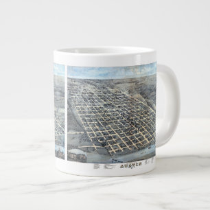 Tasse Géante Carte antique aérienne de la ville d'Austin, Texas