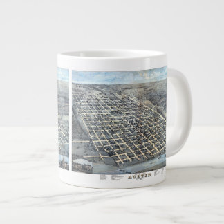 Tasse Géante Carte antique aérienne de la ville d'Austin, Texas