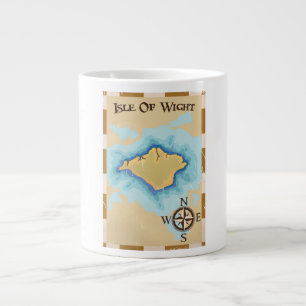 Tasse Géante Carte de l'île de Wight Treasure poster de voyage