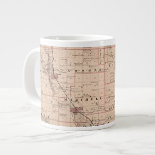 Tasse Géante Carte du comté de Mitchell, État de l'Iowa