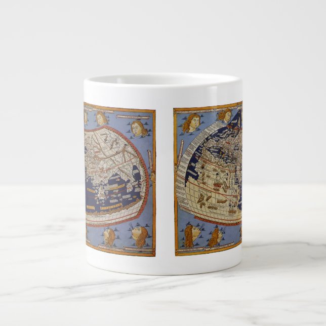 Tasse Géante Carte du monde ptolémaïque antique, Johannes d'Arn (Devant)